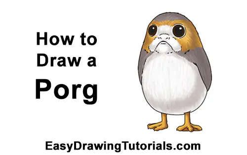How To Draw A Porg From Star Wars The Last Jedi