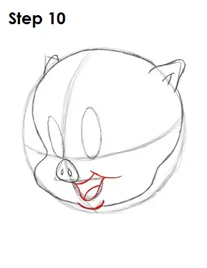 Draw Porky Pig Step 10