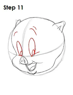 Draw Porky Pig Step 11