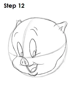 Draw Porky Pig Step 12