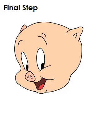 Draw Porky Pig Step 14