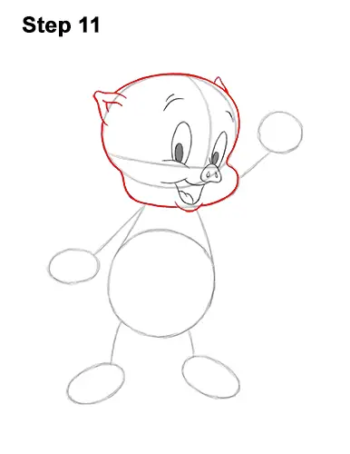 How to Draw Porky Pig Full Body Looney Tunes 11