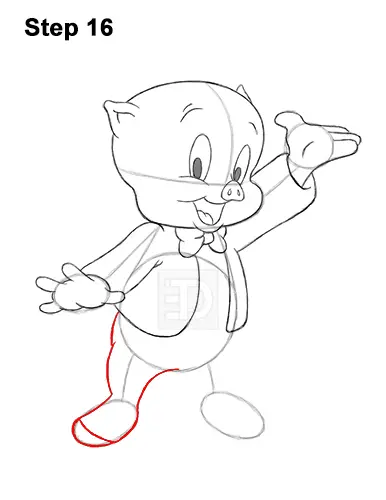 How to Draw Porky Pig Full Body Looney Tunes 16