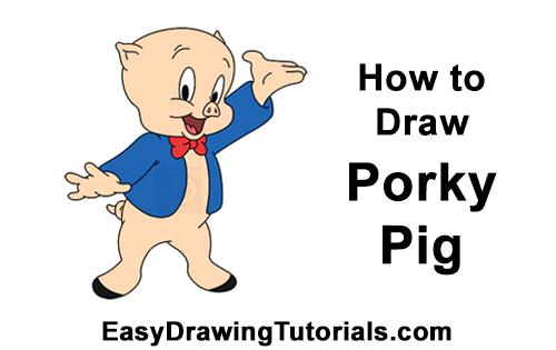 How to Draw Porky Pig Full Body Looney Tunes