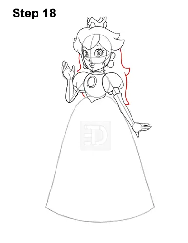 How to Draw Princess Peach Full Body Nintendo 18