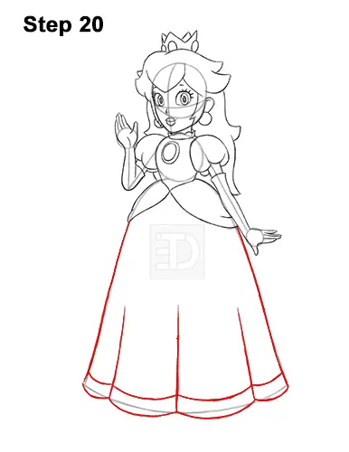 How to Draw Princess Peach Full Body Nintendo 20