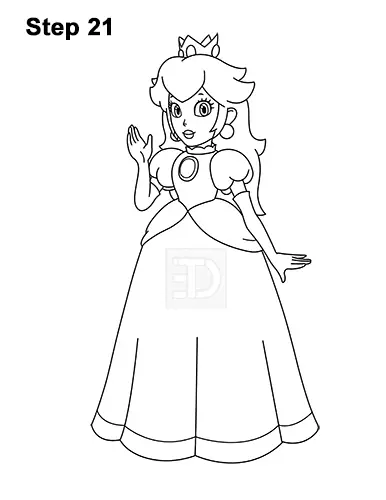 How to Draw Princess Peach Full Body Nintendo 21