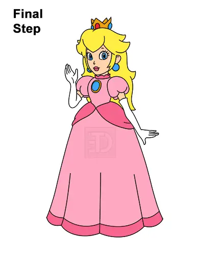 How to Draw Princess Peach Full Body Nintendo
