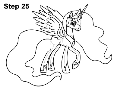 How to Draw Princess Celestia from My Little Pony - Really Easy Drawing  Tutorial