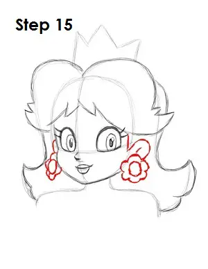Draw Princess Daisy Step 15