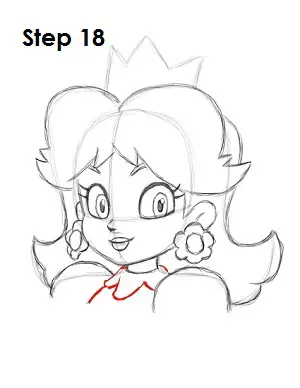 Draw Princess Daisy Step 18