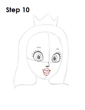 Draw Princess Peach Step 10
