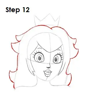 Draw Princess Peach Step 12