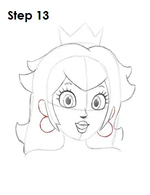 Draw Princess Peach Step 13