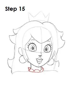 Draw Princess Peach Step 15