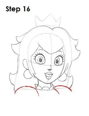 Draw Princess Peach Step 16