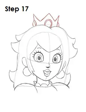 Draw Princess Peach Step 17