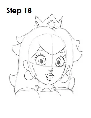 Draw Princess Peach Step 18