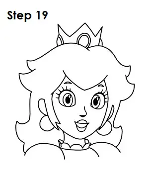 Draw Princess Peach Step 19