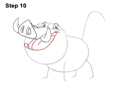 How to Draw Pumbaa Pumba Pig Warthog Lion King Disney 10
