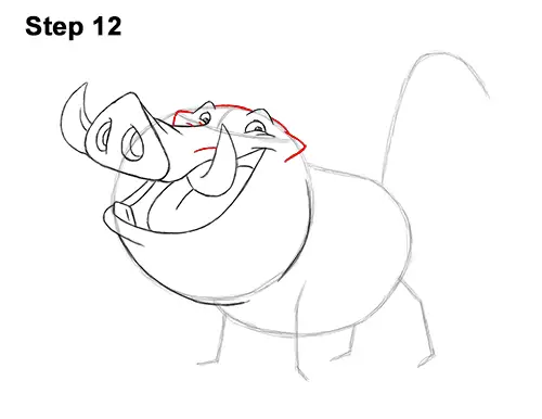 How to Draw Pumbaa Pumba Pig Warthog Lion King Disney 12