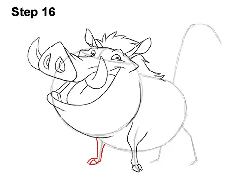 How to Draw Pumbaa Pumba Pig Warthog Lion King Disney 16