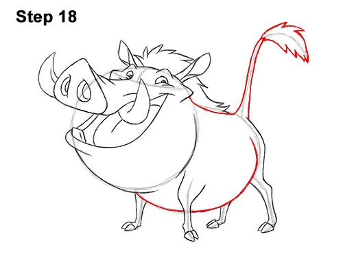 How to Draw Pumbaa Pumba Pig Warthog Lion King Disney 18
