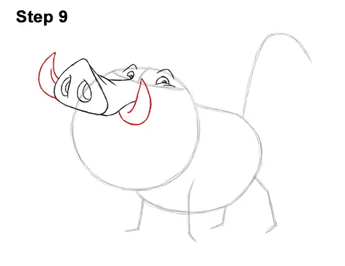 How to Draw Pumbaa Pumba Pig Warthog Lion King Disney 9