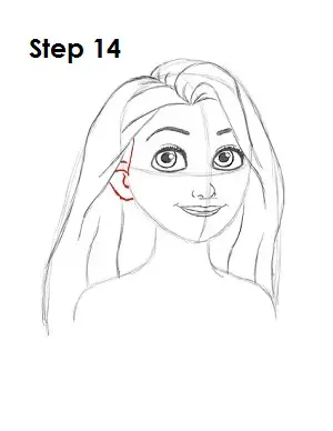 How to Draw Rapunzel Step 14