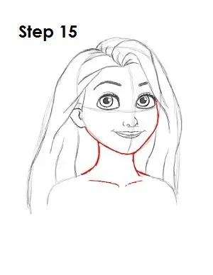 How to Draw Rapunzel Step 15