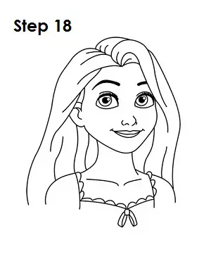 How to Draw Rapunzel Step 18