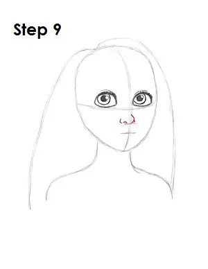 How to Draw Rapunzel Step 9
