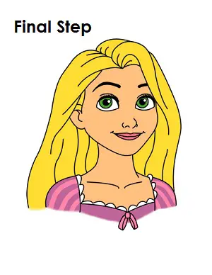 How to Draw Rapunzel Final Step