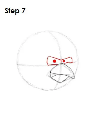 Draw Red Angry Bird Step 7