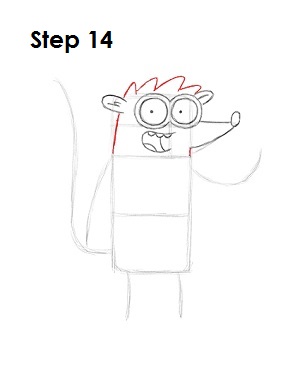How to Draw Rigby Step 14