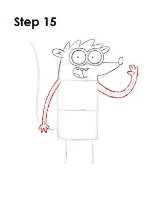 How to Draw Rigby Step 15