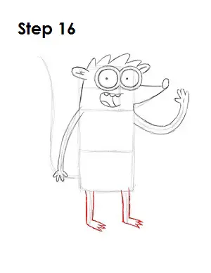 How to Draw Rigby Step 16