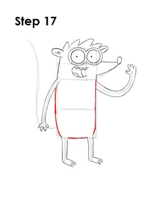 How to Draw Rigby Step 17