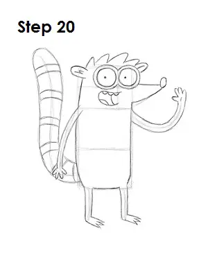 How to Draw Rigby Step 20
