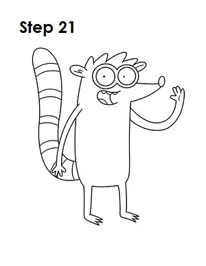 How to Draw Rigby Step 21