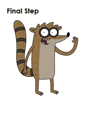How to Draw Rigby Final Step