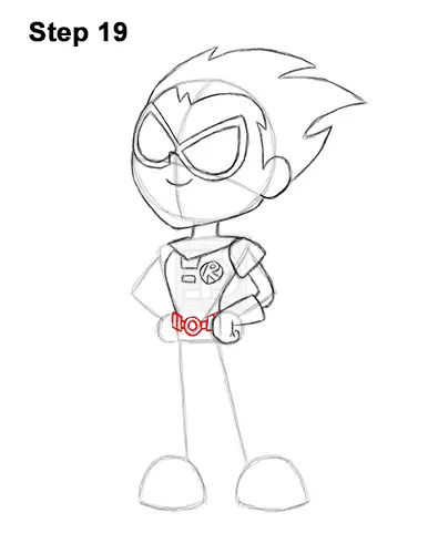 How to Draw Robin Teen Titans Go Full Body 19