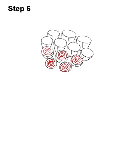 How to Draw Bouquet Dozen Roses Velentine's Day 6