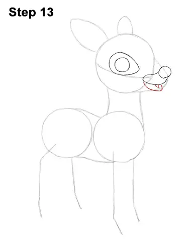 Draw Rudolph the Red-Nosed Reindeer 13