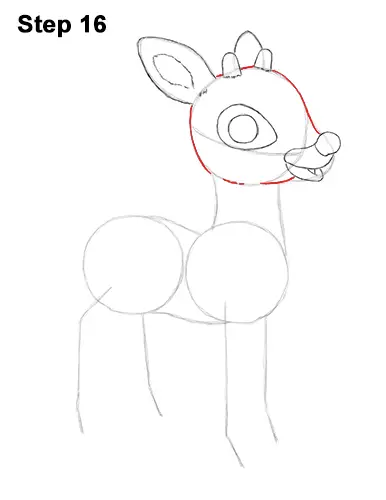 Draw Rudolph the Red-Nosed Reindeer 16