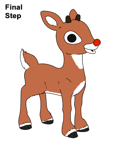 Learn How to Draw Rudolph the RedNosed Reindeer Other Creatures Step by  Step  Drawing Tutorials