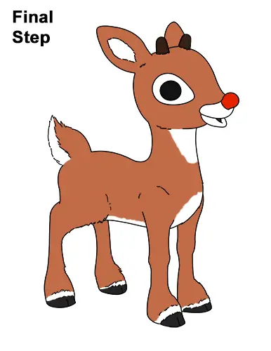 How to Draw Rudolph the Red-Nosed Reindeer