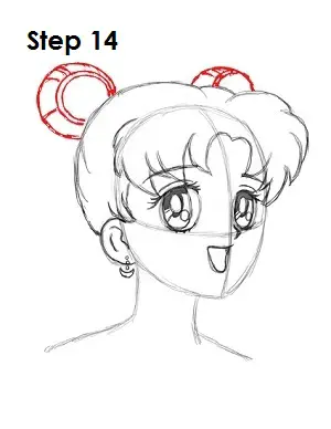  Draw Sailor Moon Step 14