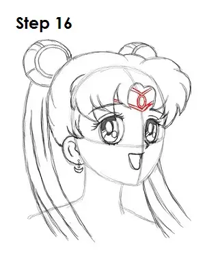  Draw Sailor Moon Step 16