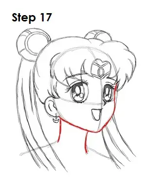  Draw Sailor Moon Step 17